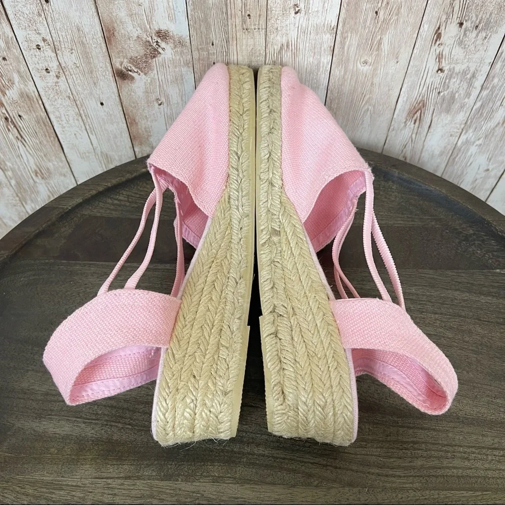 Sesto Meucci Juan Canvas Espadrille Wedge Size 41 Women
